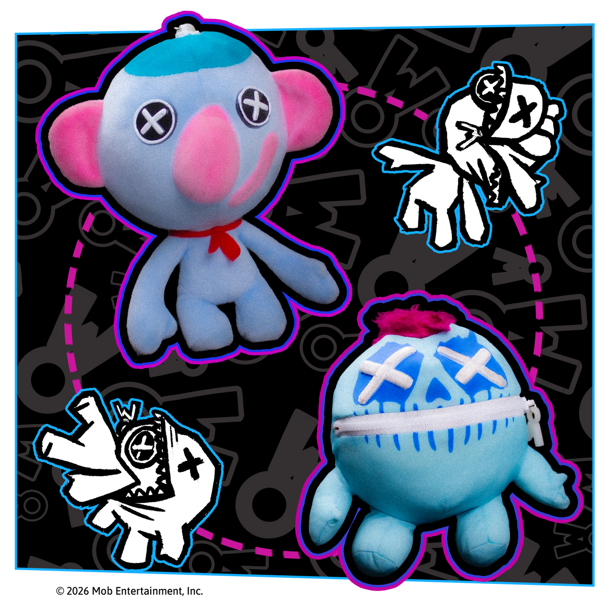 DOODLE BONES 2-in-1 Reversible 14” Plush | Poppy Playtime