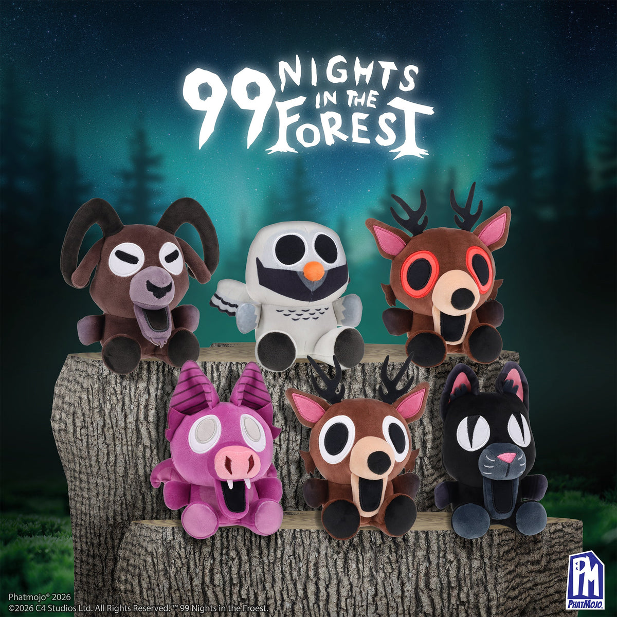 99 Nights in the Forest - Mystery Collectible Plush 2 Pack - Includes DLC Code Redeemable on Roblox - Officially Licensed Plush Toy by PhatMojo