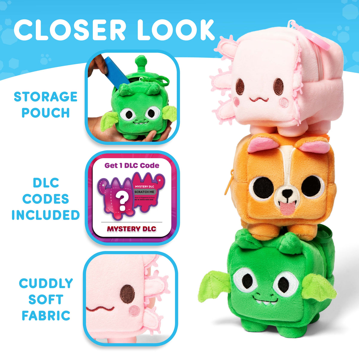 PET SIMULATOR - Plush Pouch Keychains 3-Pack (3" Tall) [Includes DLC]