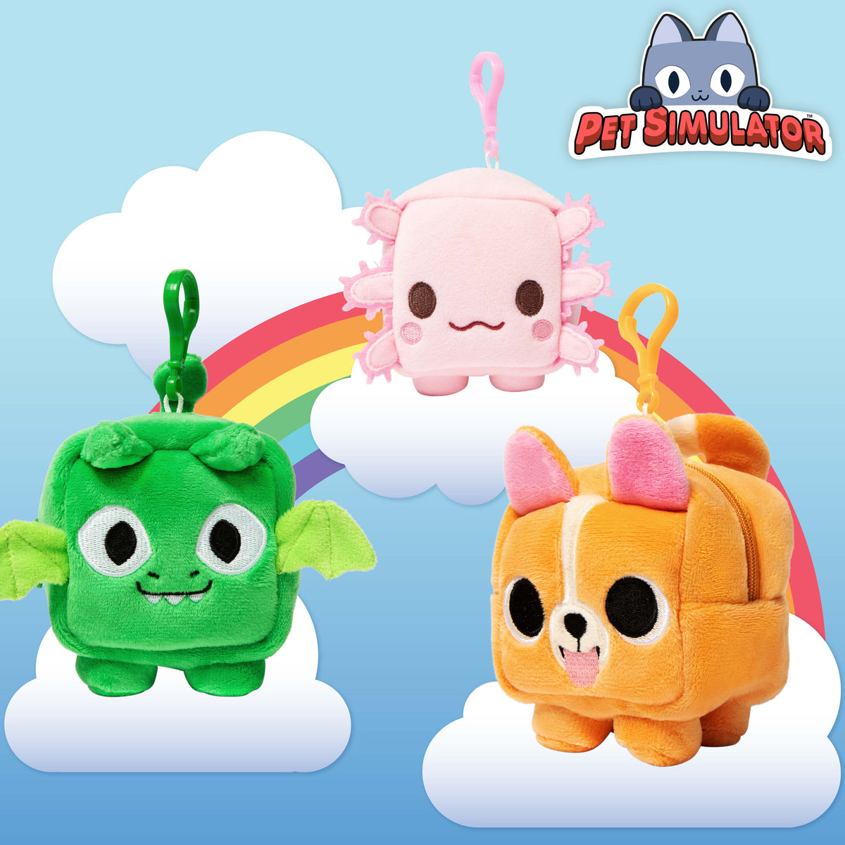 PET SIMULATOR - Plush Pouch Keychains 3-Pack (3" Tall) [Includes DLC]