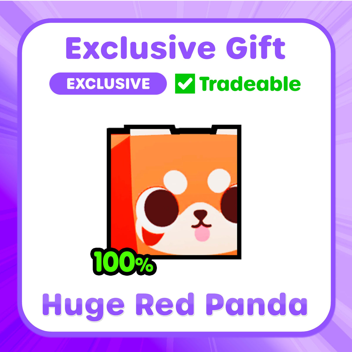 PET SIMULATOR - Red Panda HUGE Pet Plush (8.5" Tall, Series 1) [Includes DLC]