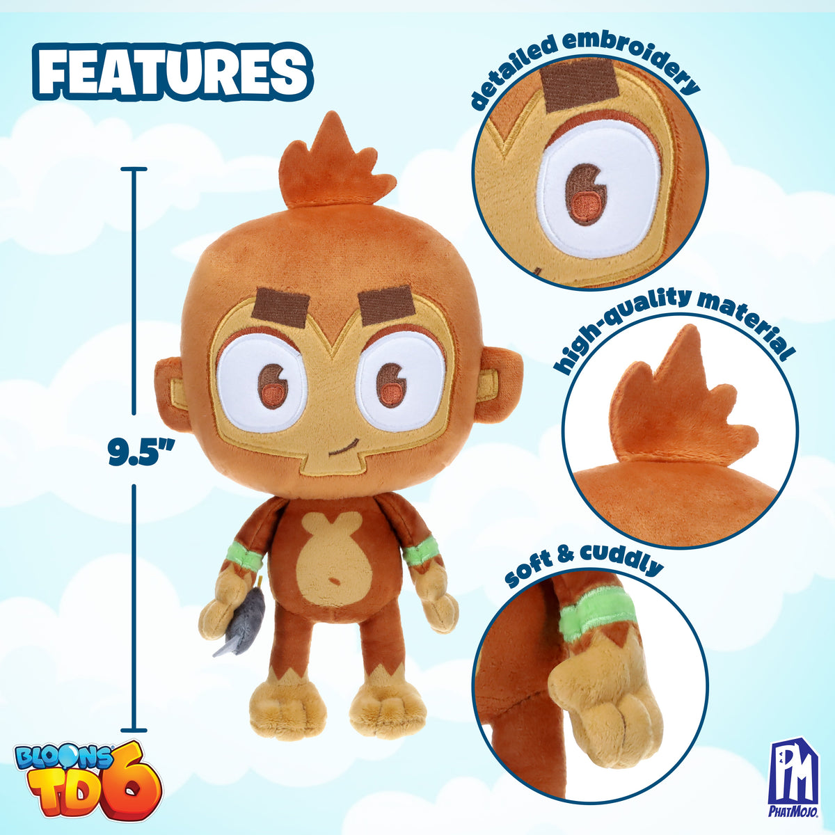 BLOONS - Dart Monkey Deluxe Plush (9.5" Tall, Series 1) [Includes DLC]